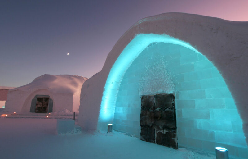 The Entrance of Ice Hotel in Jukkasjärvi Village, Sweden. (Photo: iStockphoto)