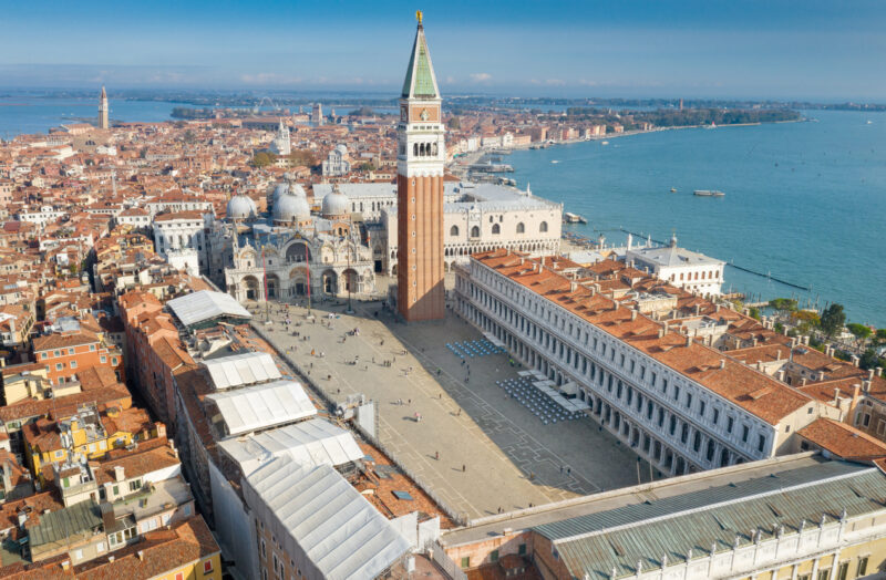 Aerial view of the Piazza and Basilica di San Marco, Venice. (Photo: istockphoto)