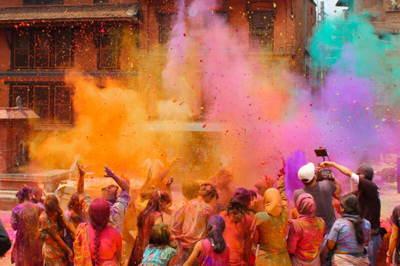 Group of people celebrating the Holi Festival in Nepal. (Photo: iStockphoto)