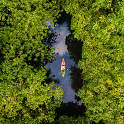 An aerial view of kayaking in Krabi province (Photo: iStockphoto)