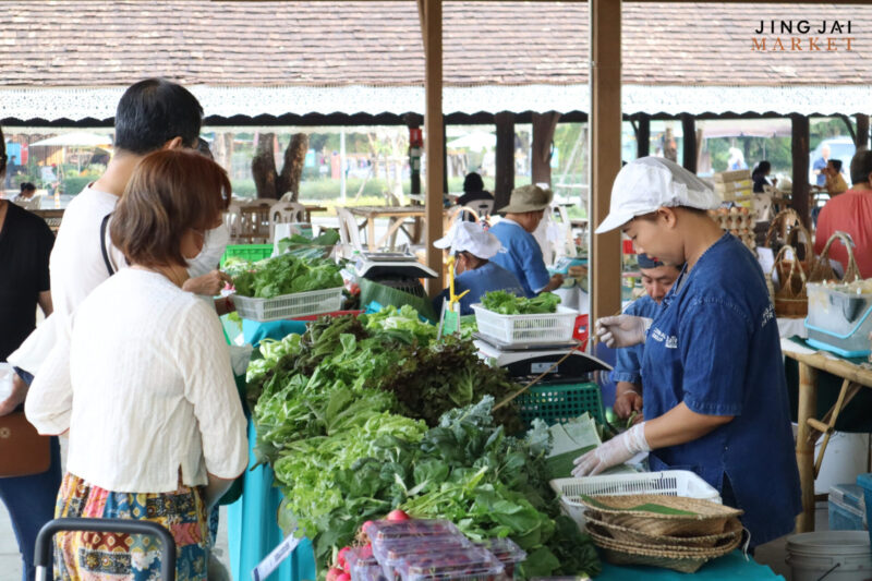เลือกซื้อผักผลไม้ปลอดสารเคมีจากเกษตรกรหัวใจสีเขียว (เครดิตรูปภาพ: Facebook : Jing Jai Market Chiang Mai)