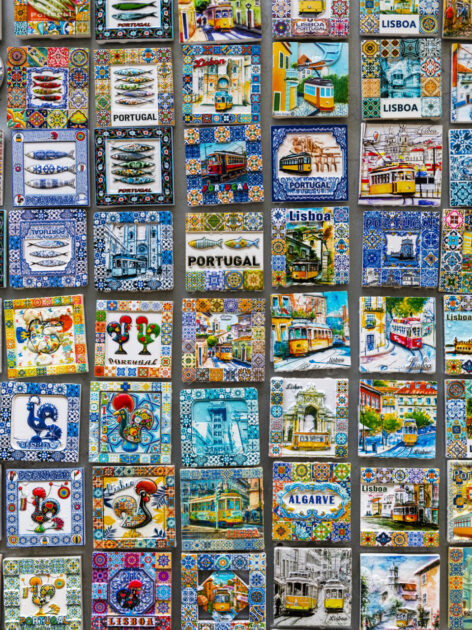 Ceramic tiles magnets, souvenirs in Lisbon (Photo Credit: iStockphoto)