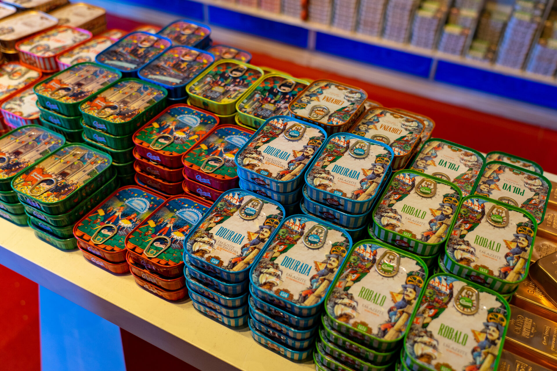 Canned sardines at the O Mundo Fantástico da Sardinha Portuguesa shop (Photo Credit: www.portuguesesardine.com)