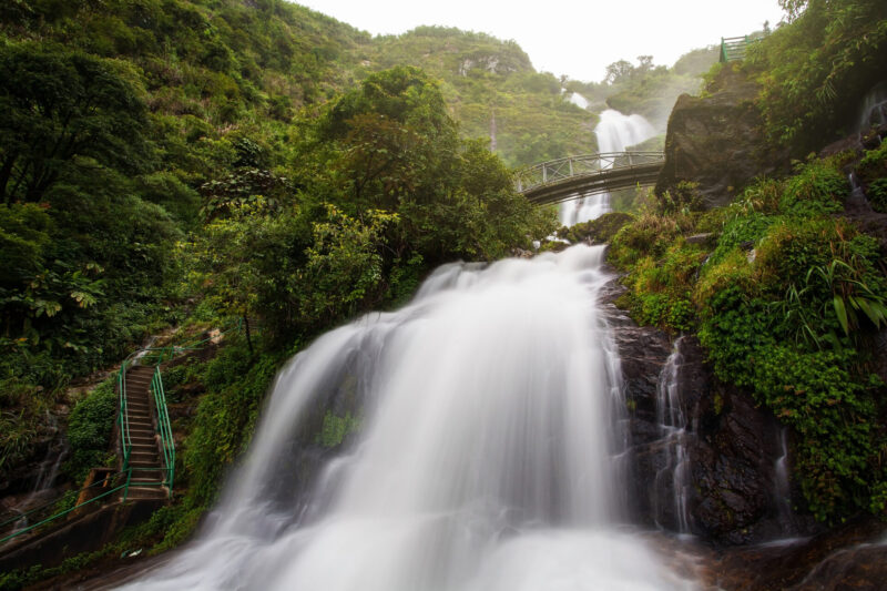 Silver Waterfall cascades down in layers (Photo Credit: iStockphoto)