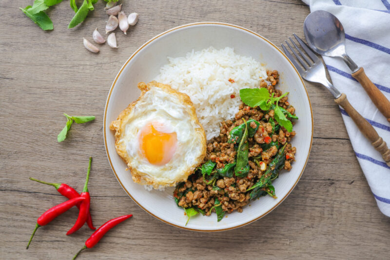 A true street food staple, Pad Ka Prao has earned international acclaim, ranking as the 3rd best dish in the world according to Tasteatlas’ 2023/2024 list. (Photo Credit: iStockphoto) 