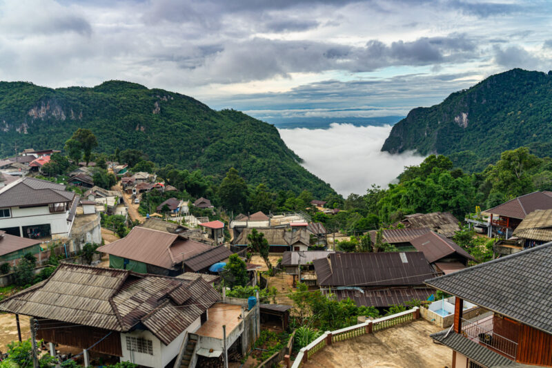 Spectacular view of Pha Hee village in the middle of a valley. (Photo Credit: iStockphoto)