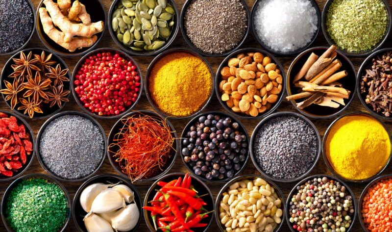 A variety of spices and ingredients (Photo Credit: iStockphoto)