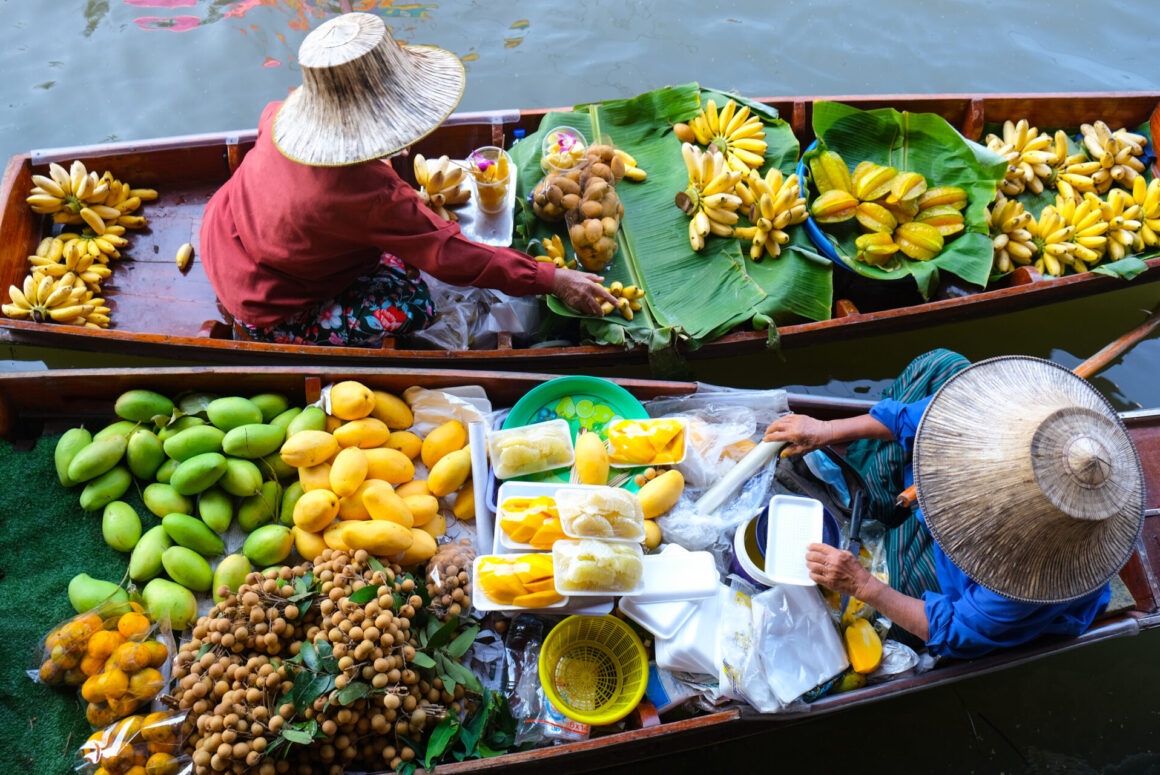 A wide variety of fruits are sold at the floating market. (Photo Credit: iStockphoto)