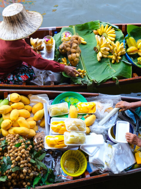 A wide variety of fruits are sold at the floating market. (Photo Credit: iStockphoto)