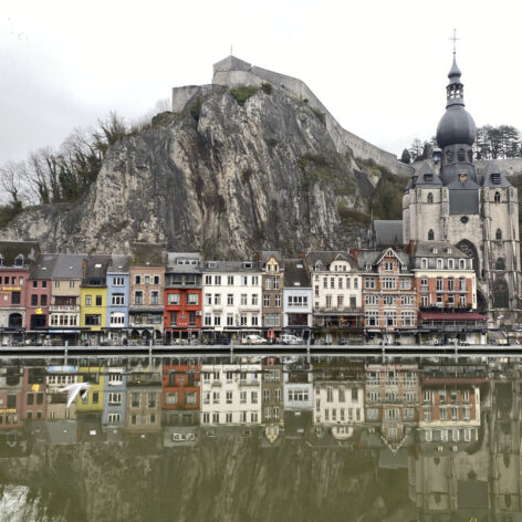 The cityscape of Dinant from the left bank of the Meuse River. (Photo Credit: Anya C.)