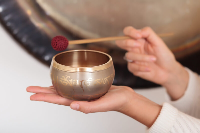 The melodic tones emanating from the brass singing bowls. (Photo Credit: iStockphoto)