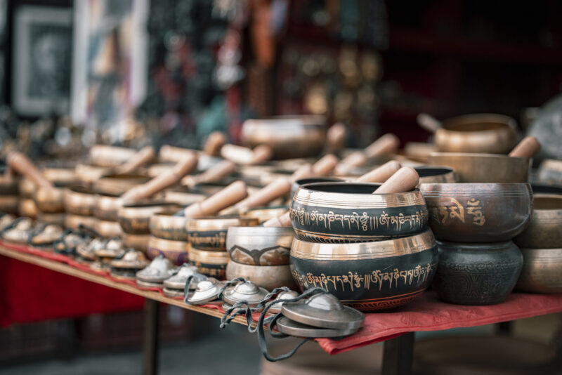 Brass singing bowls can be found throughout Nepal. (Photo Credit: iStockphoto)