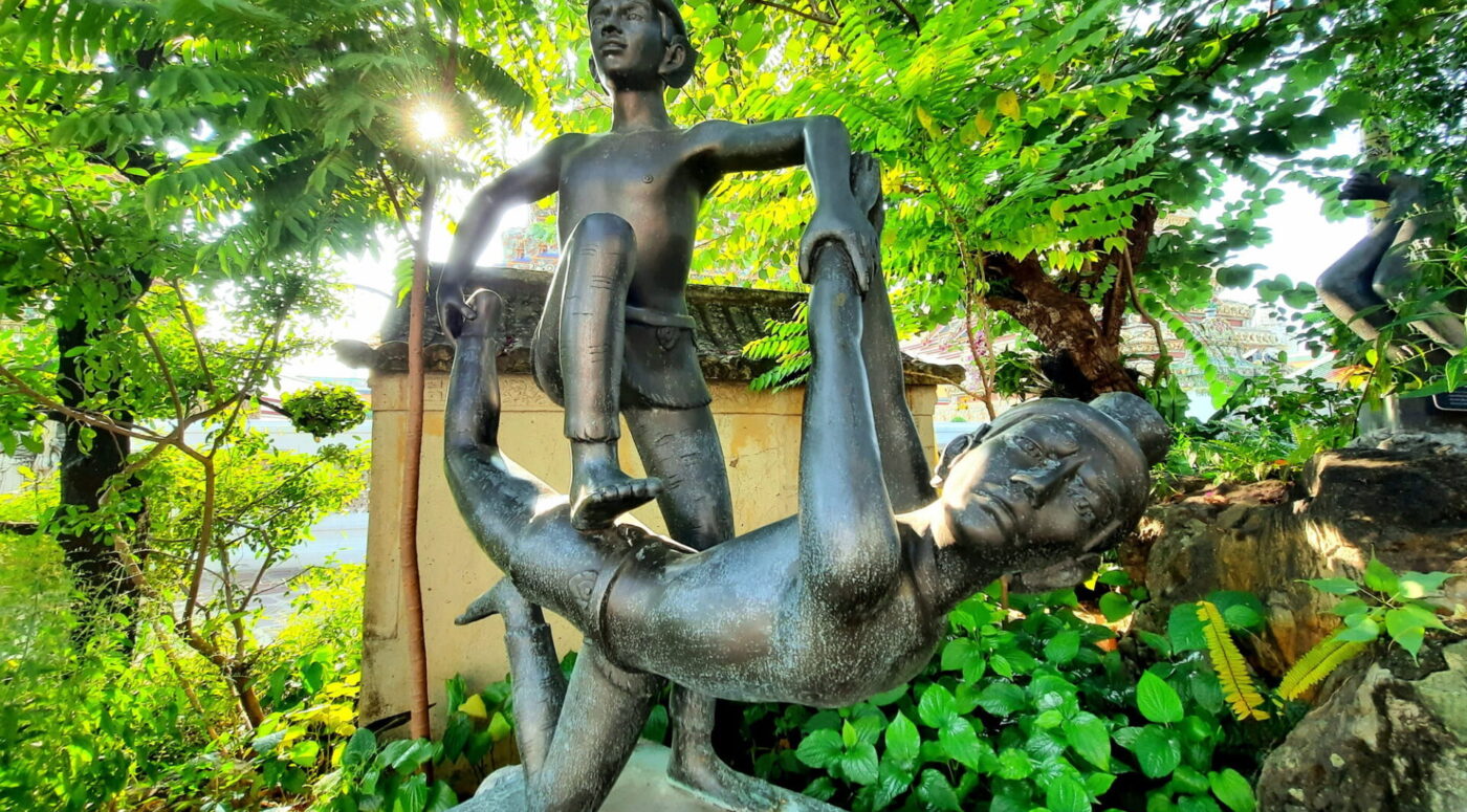Hermit Statue in Stretching Pose (Photo Credit: iStockphoto)