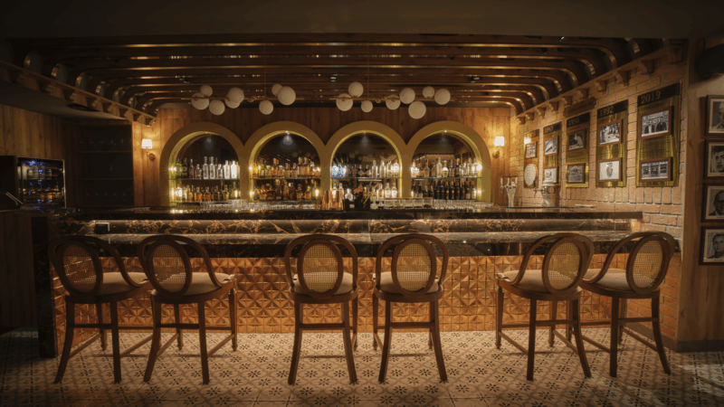 The shiny bar area