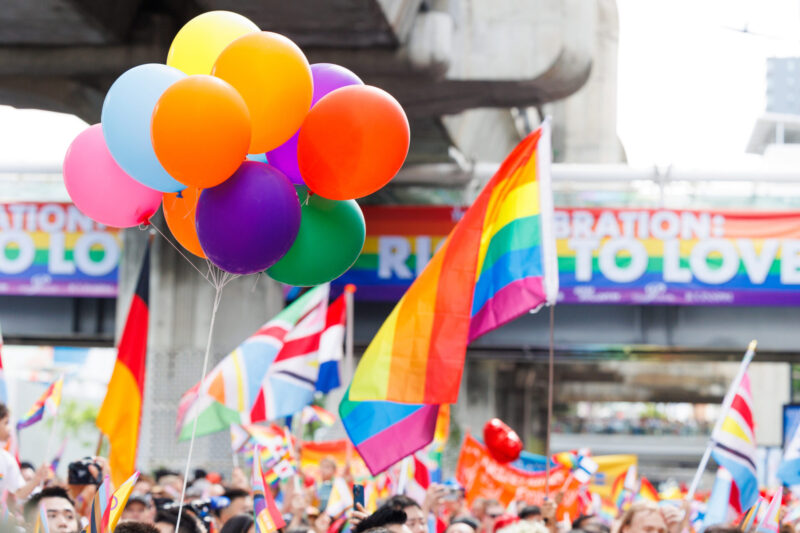 A vibrant scene of PRIDE festival in Bangkok