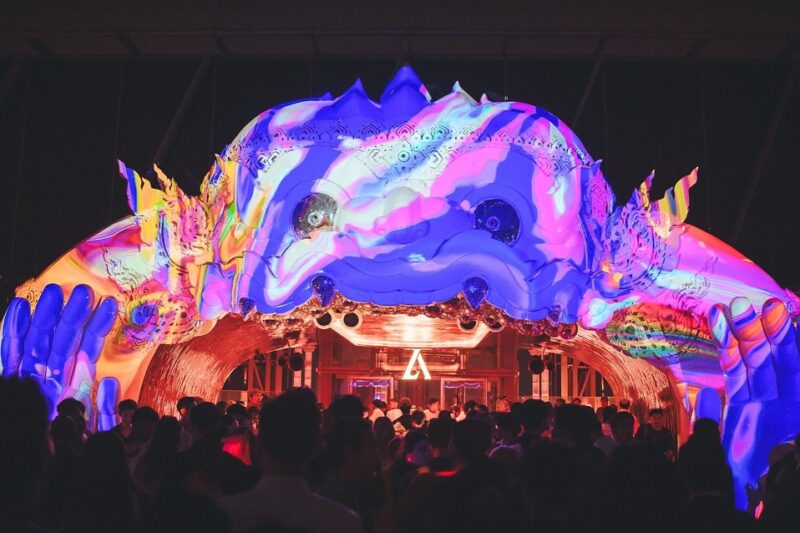 A giant Hanuman in colors.