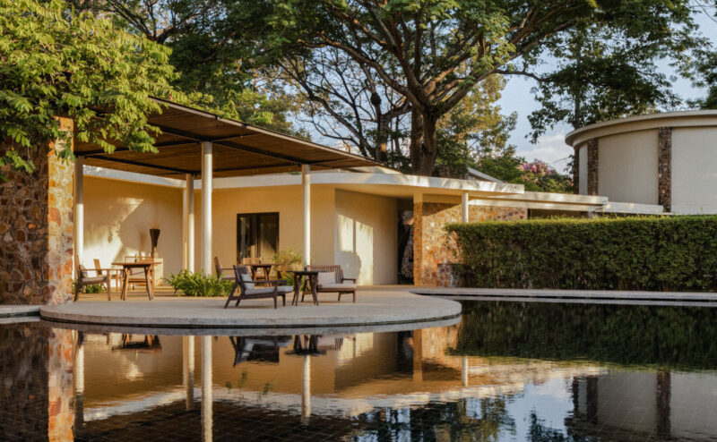 A peaceful corner of a low-rise villa.