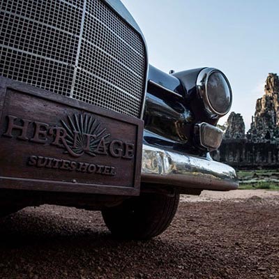 Guess arrives in classic Mercedes-Benz.