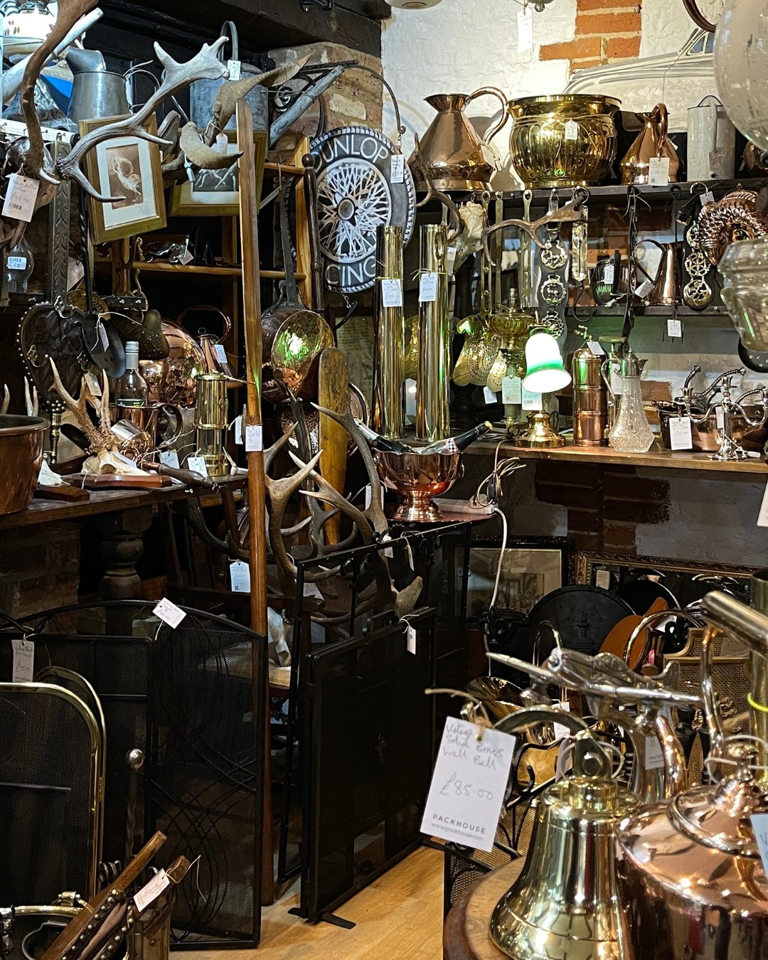 The corner of copper and brass collection.