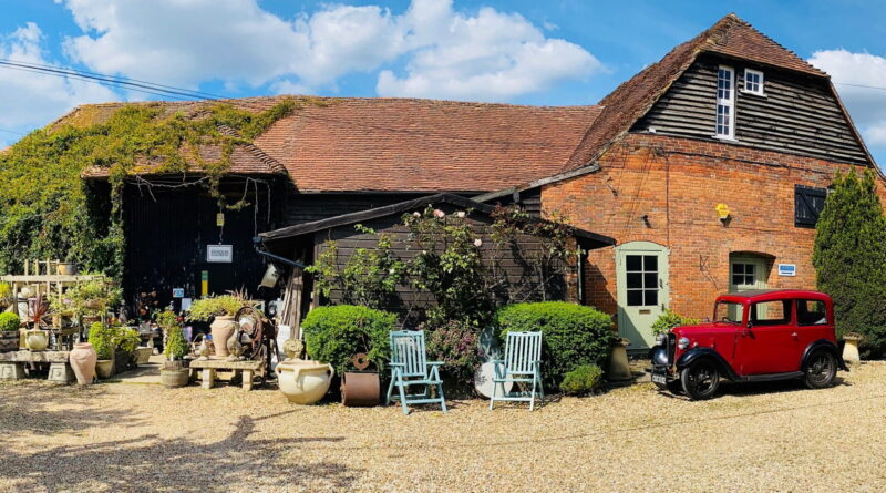The warehouse on the sunny day.