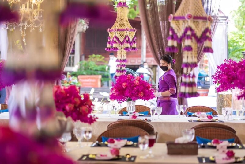 A beautiful decorated dining area.