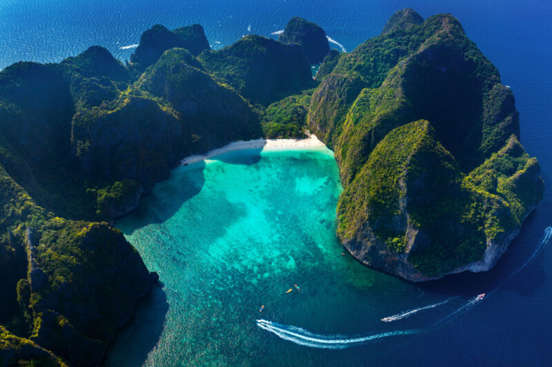 View of Maya Bay from the top.