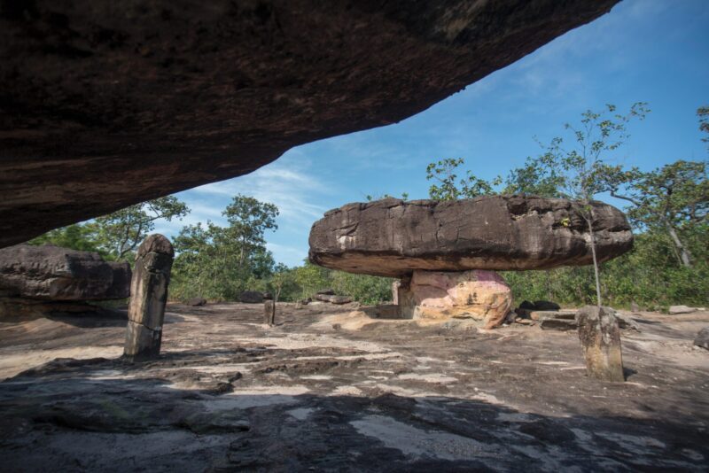 Different types of sandstone formations in Phu Phrabat