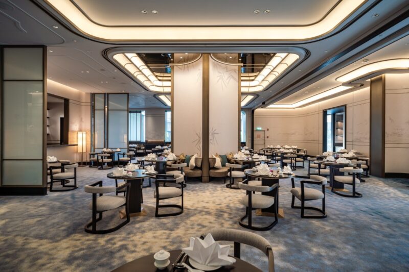 The restaurant’s interior reflects the elegant touch.