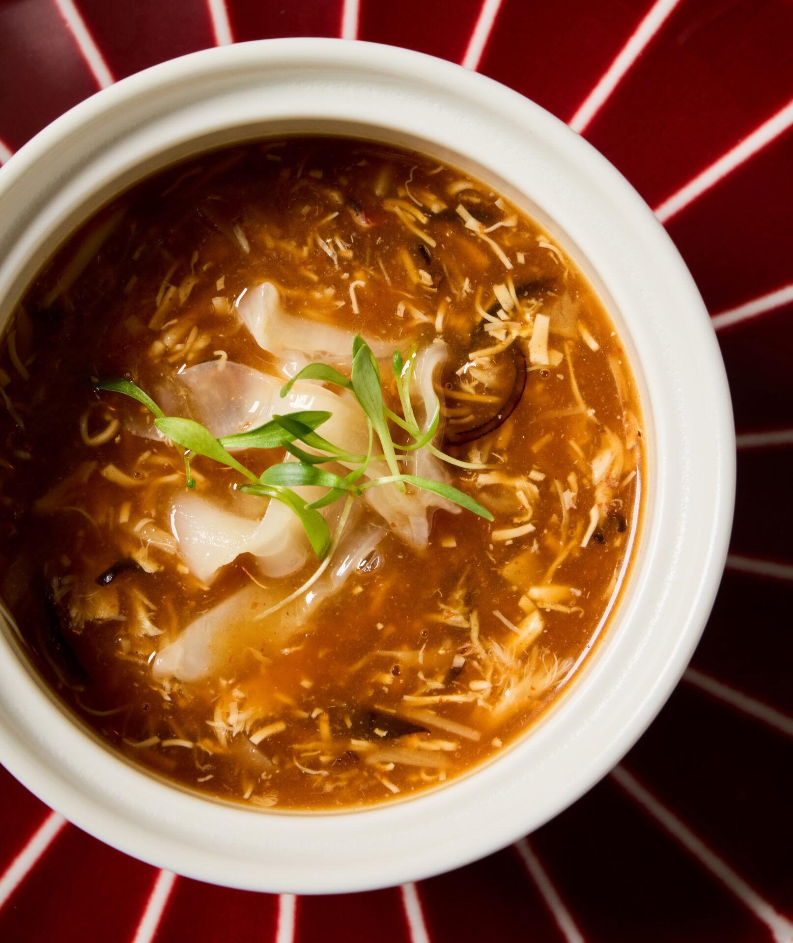 A signature sweet and sour soup. 