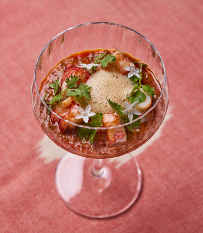 Phuket Lobster Hor Mok with a modern presentation.