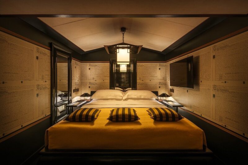 Bedroom interior in vivid color.