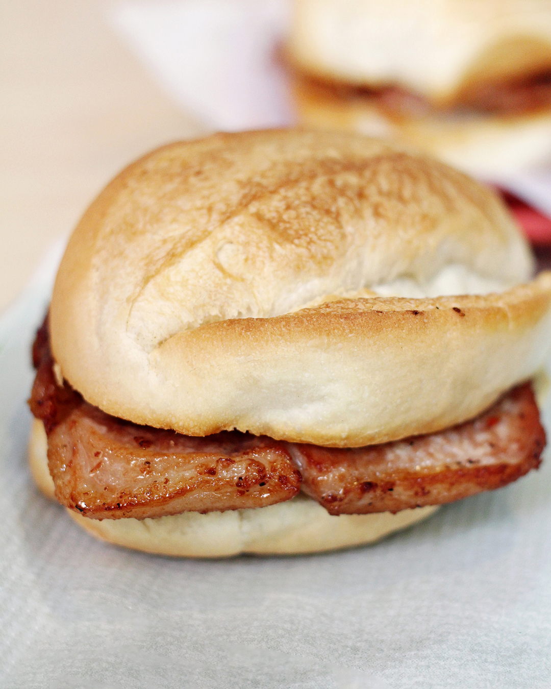Pork chop bun is tasty without any sauce!