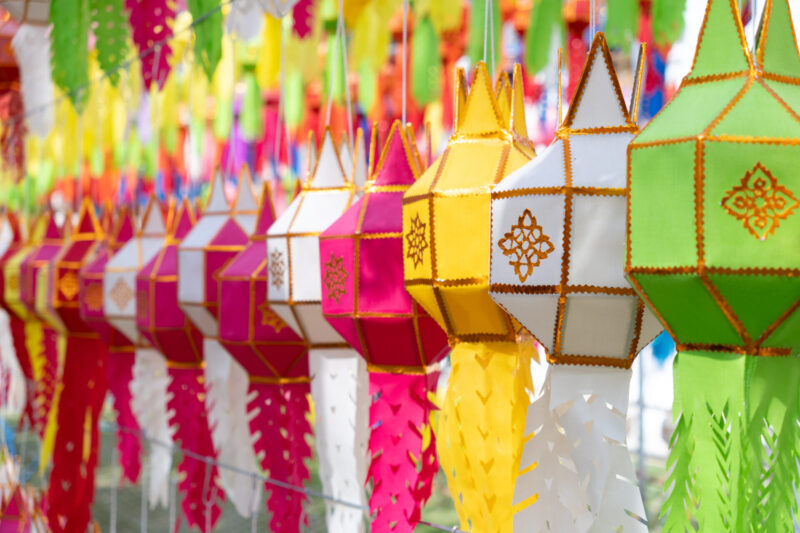 Colorful ‘Lanna’ lanterns are usually seen everywhere in Chiang Mai.