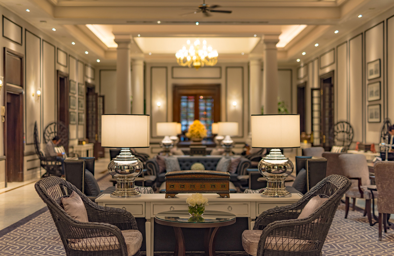 The elegant interior of The Strand Yangon.