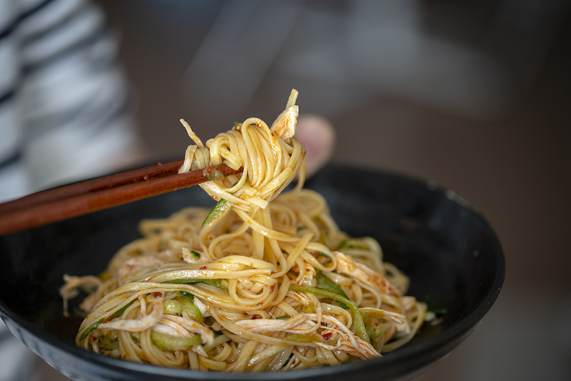 For New Year or Birthday, noodles are eaten without being cut or bitten through, as a continuous strand ensures a future without misfortune or early end.