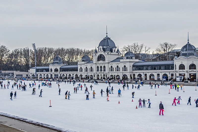 Glide across the ice at the City Park Ice Rink, where the Neo-Baroque Vajdahunyad Castle creates a fairytale backdrop