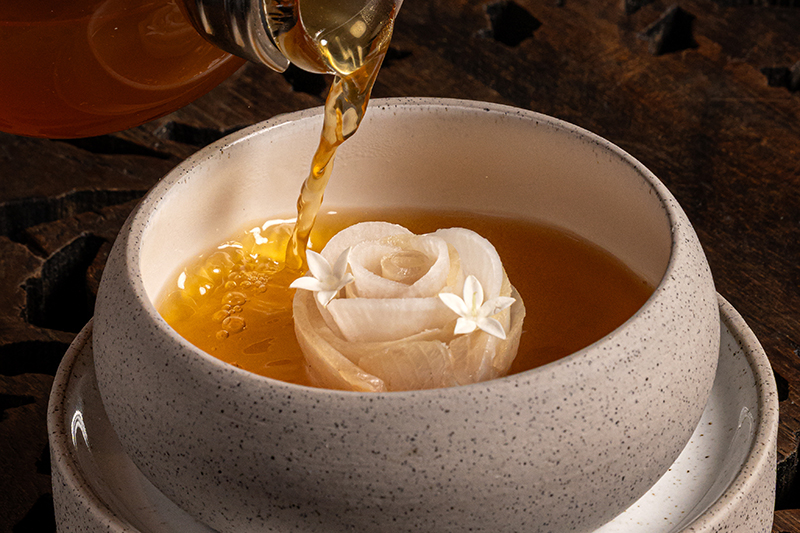 Tom Klong Pla Grob reimagined at Sra Bua by Kiin Kiin.