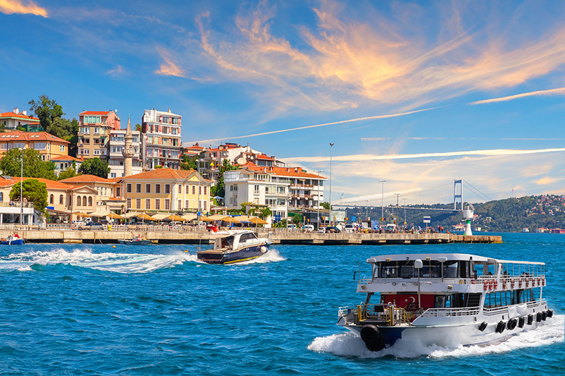 Bebek neighborhood on the bank of the Bosphorus Straight.