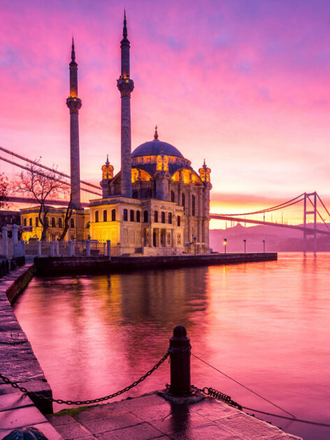 A stunning view at Ortaköy Mosque, Istanbul.