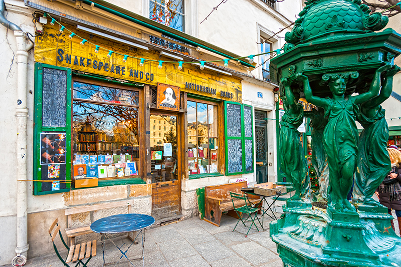 The Shakespeare and Co, a famous independent bookstore opened since 1951.