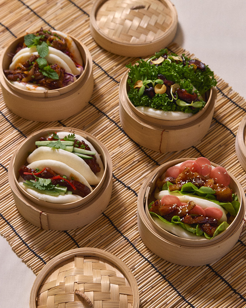 Delicious buns with toppings.