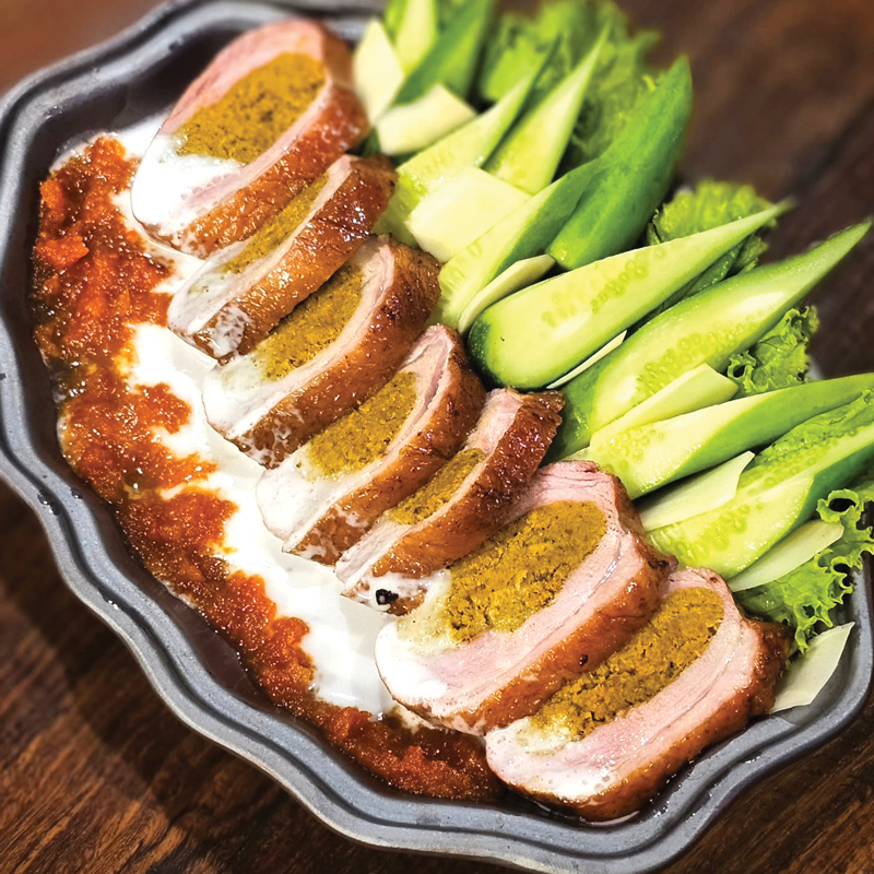 Smoked duck stuffed with mackerel & chestnuts. c. 1932