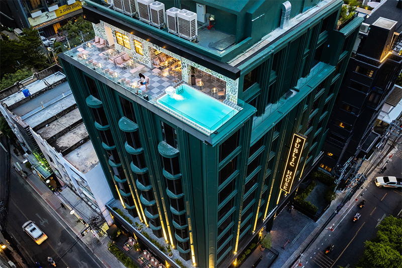 The aerial view of the Public House Bangkok.
