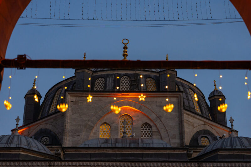 The colorful Ramadan lanterns on the street, &Uuml;sk&uuml;dar Istanbul.