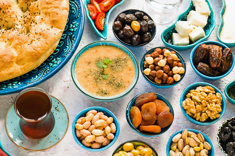 During Ramadan, the focus of nutrition is on sustained energy and hydration.