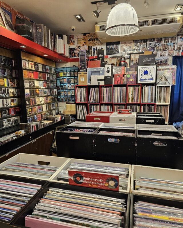 A legendary music shop in the old town district.
