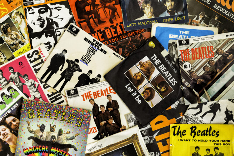 The Beatles single covers.