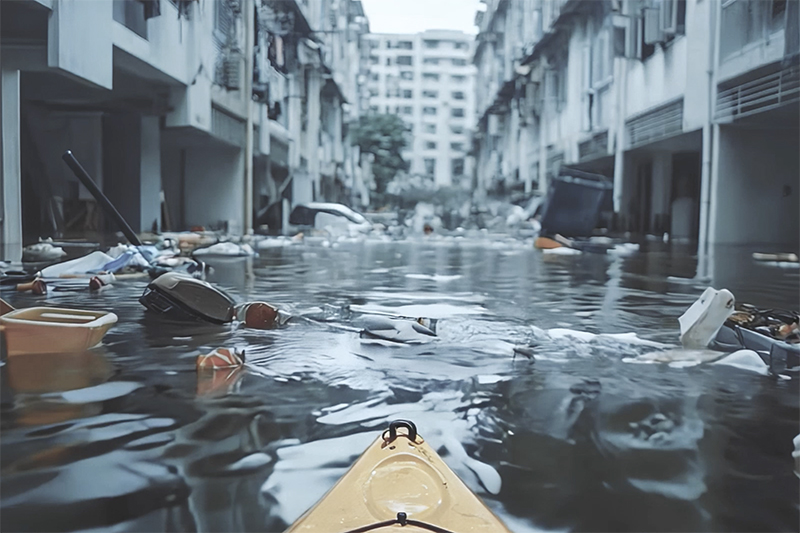 Artist Ong Kian Peng 's AI imagery 'Disaster Free'.