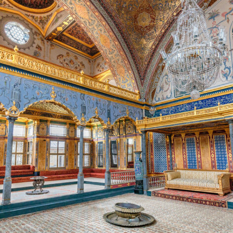 Topkapi Palace is where Ottoman artistry meets Byzantine influence—intricate woodwork, mother-of-pearl inlays, and stained glass creating a kaleidoscope of light.
