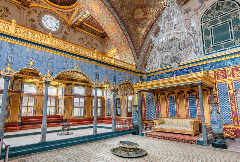 Topkapi Palace is where Ottoman artistry meets Byzantine influence—intricate woodwork, mother-of-pearl inlays, and stained glass creating a kaleidoscope of light.
